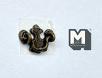 1:12 Scale Miniature Antique Brass Dollhouse Fleur De Lys Drawer Pull, 9/16 inch wide