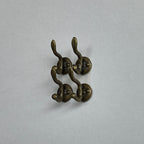1:12 Scale Miniature Antique Bronze Dollhouse Wall Hooks, Set of 4