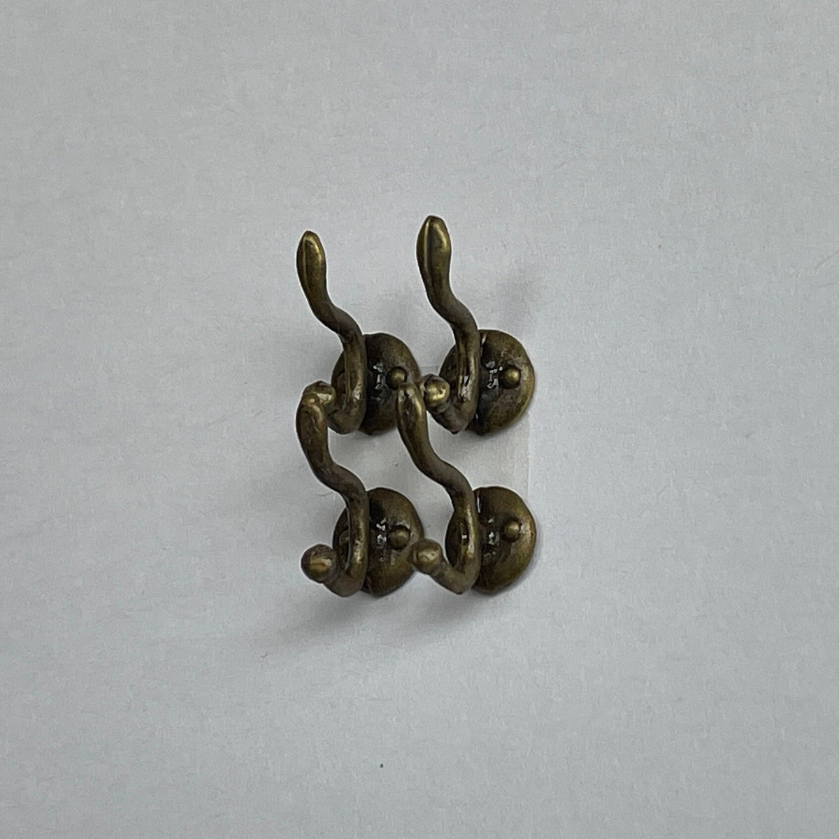 1:12 Scale Miniature Antique Bronze Dollhouse Wall Hooks, Set of 4