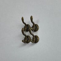 1:12 Miniature Metal Wall Hooks Set of 4 C050