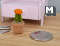 1:12 Miniature Cactus in Round Clay Pot Dollhouse Garden Flowers and Leaves (Short) - H033