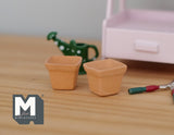 1:12 Dollhouse Miniature Clay Pottery Planter, flower pot set  of 2 - B082