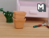 1:12 Dollhouse Miniature Clay Pottery Planter, flower pot set  of 2 - B082
