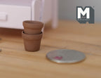 Pots de fleurs miniatures en argile à l'échelle 1:12 avec rebord, lot de 2, 1,3 cm de hauteur, fournitures pour maison de poupée à faire soi-même