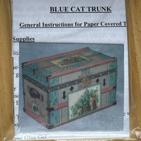 DIY Miniature Lithograph Trunk Kit Victorian Cat Paper Cover with Material and Instruction