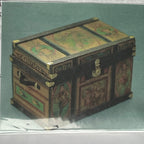 1:12 Scale Miniature Lithographed Wood Trunk Kit, 2-3/4 inch wide, DIY Dollhouse Supply
