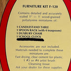 1:12 Scale Miniature Furniture Kit, Chair, Coffee Table Clock and Spoon Rack, DIY Dollhouse Supply