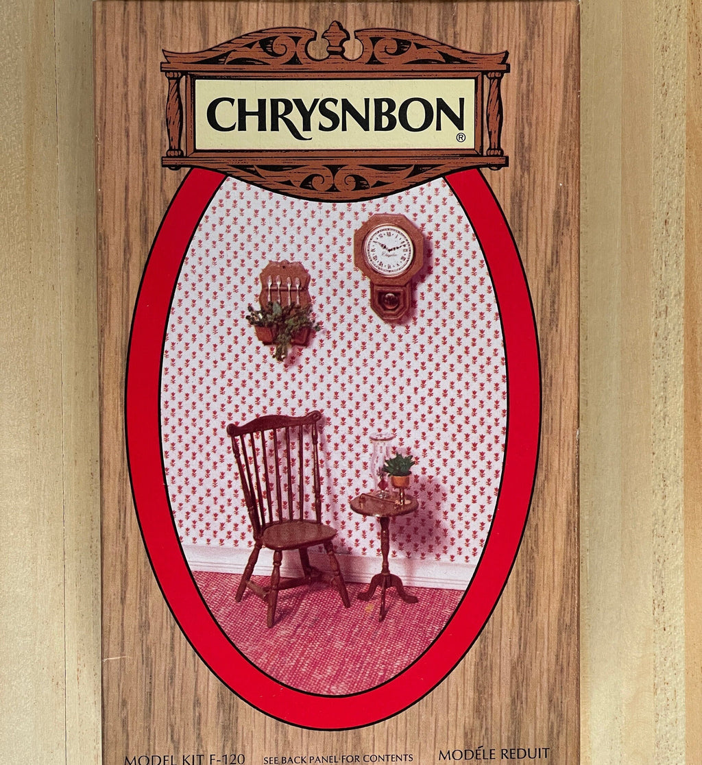 1:12 Scale Miniature Furniture Kit, Chair, Coffee Table Clock and Spoon Rack, DIY Dollhouse Supply