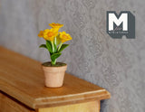 Dollhouse Supplies potted flower, dolls house Chrysanthemum, decoration living room 1 12th scale miniature - H018