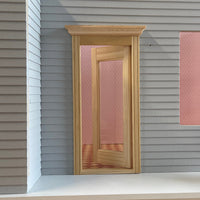 1:12 Dollhouse Victorian Glazed Exterior Door , DIY Miniature Unfinished Glazed Door (Back trim sold separately) - I004