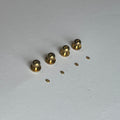 1:12 Scale Miniature Brass Dollhouse Door Knobs with Backplates, Set of 4, 1/4 inch dia.