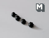 Dollhouse Miniature Cabinet Pulls Dresser Knobs Drawer Pulls Door Knobs Brass (Matte Black) 4 Piece Pack (F) A049