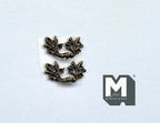 1:12 Scale Miniature Leaf End Drawer Pulls, Set of 2, 9/16 inch wide, DIY Dollhouse Supply (antique brass)