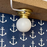 1:12 Dollhouse Miniature Globe Shape Ceiling Lamp , Ceiling Light with 12V Power Plug K045