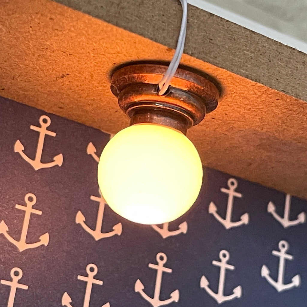 1:12 Dollhouse Miniature Globe Shape Ceiling Lamp , Ceiling Light with 12V Power Plug K045