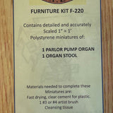 Miniature Parlor Pump Organ Kit with Organ Stool (Self assemble and paint) from Chrysnbon -H002