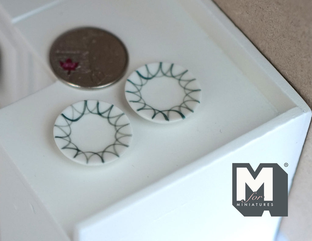 1:12 Dollhouse Supplies Miniature Plate set of 2 - A075