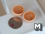 1:12 Scale Miniature Ceramic Bowls, Set of 2, 13/16 inch dia., DIY Dollhouse Supply (large) (peach)