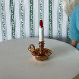 1:12 Miniature Classic Style Candle and Metal Holder - C086