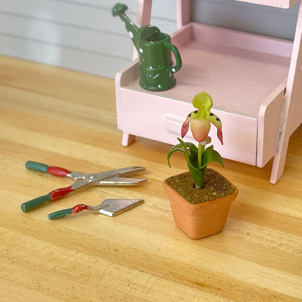 1:12 Miniature Clay Orchild , Miniature Potted Flowers , Dollhouse Potted Flowers , Dollhouse Flowers , Miniature Flowers - H033