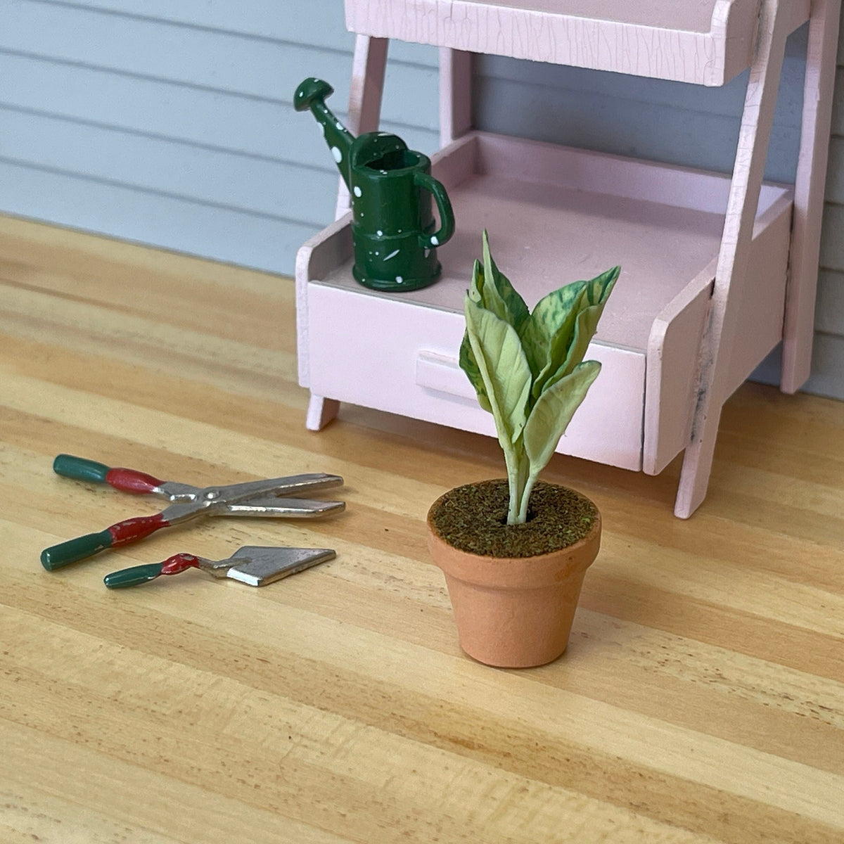 1:12 Miniature Clay Planter Pot , Miniature Leaves , Miniature Leaf , Dollhouse Supplies Flowers , Miniature Flowers - H029