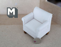 Dollhouse miniature furniture armchair cushion dolls house single seat sofa 1 12th scale miniature (fabric) - K038