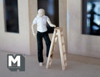 1:12 Scale Miniature Unpainted Wood Step Ladder, 4 Steps, 3-15/16 inch tall, DIY Dollhouse Supply