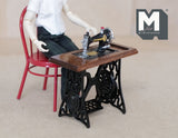 Dollhouse Supplies miniature metal and wood sewing machine 1:12 - G010