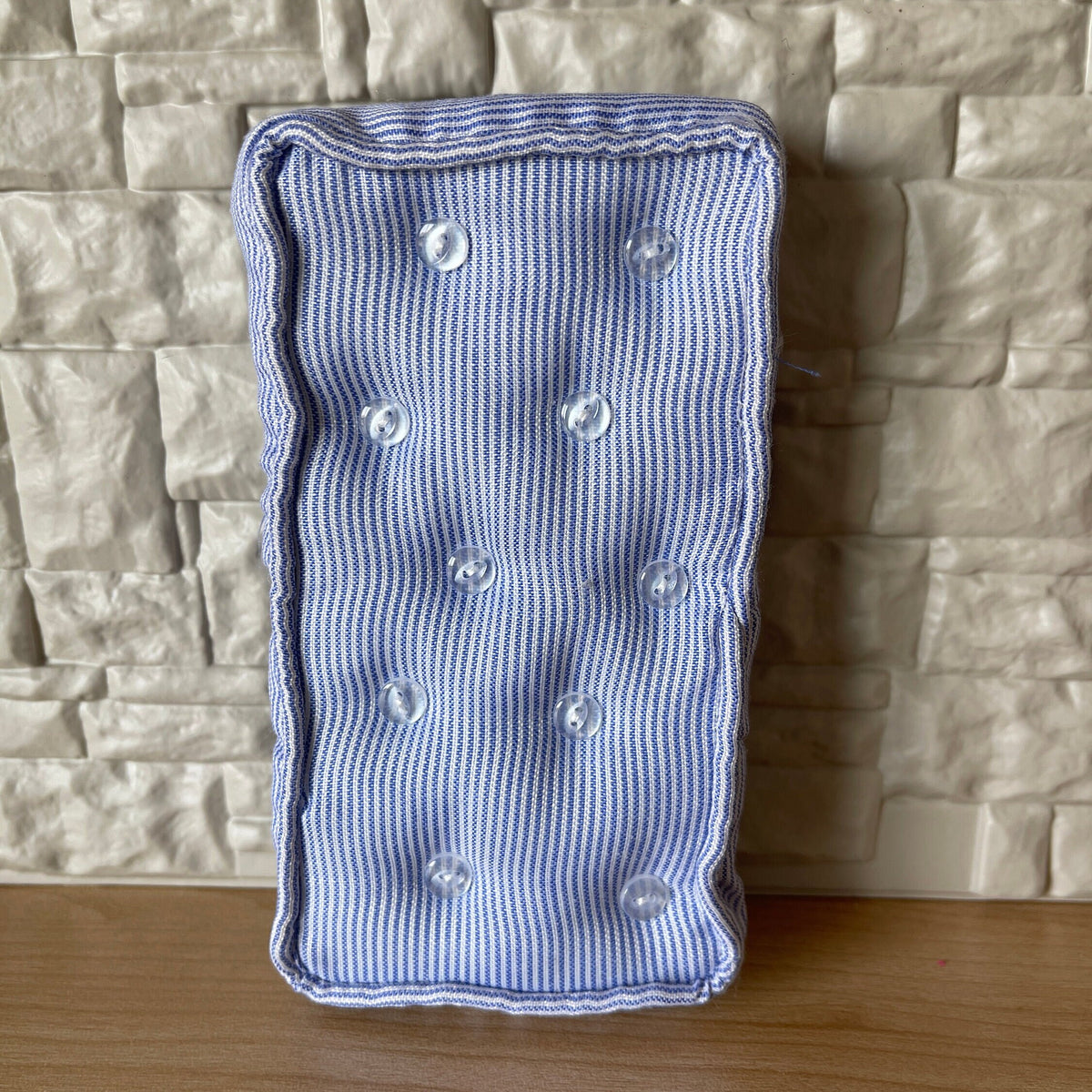 1:12 Scale Miniature Single Mattress with Pillow, Button Tufted, 5-7/16 inch long, DIY Dollhouse Supply (lavender)
