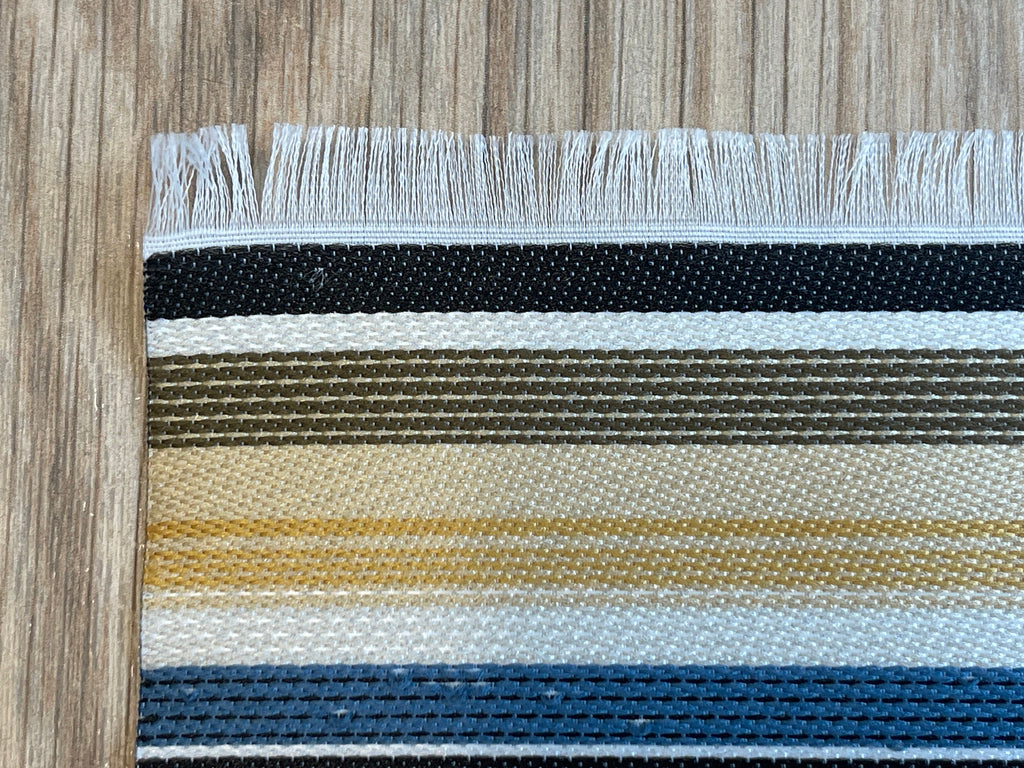 1:12 Scale Miniature Striped Area Rug with Fringe, 6-5/16 inch long, DIY Dollhouse Supply