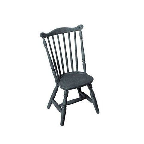1:12 Scale Miniature Duxbury Windsor Chair Kit, Unassembled, 3-7/16 inch tall, DIY Dollhouse Supply (black)