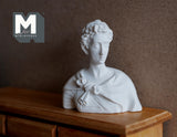Miniature Roman Style Man Bust 1:12 Scale Dollhouse Supplies Sculpture - B056