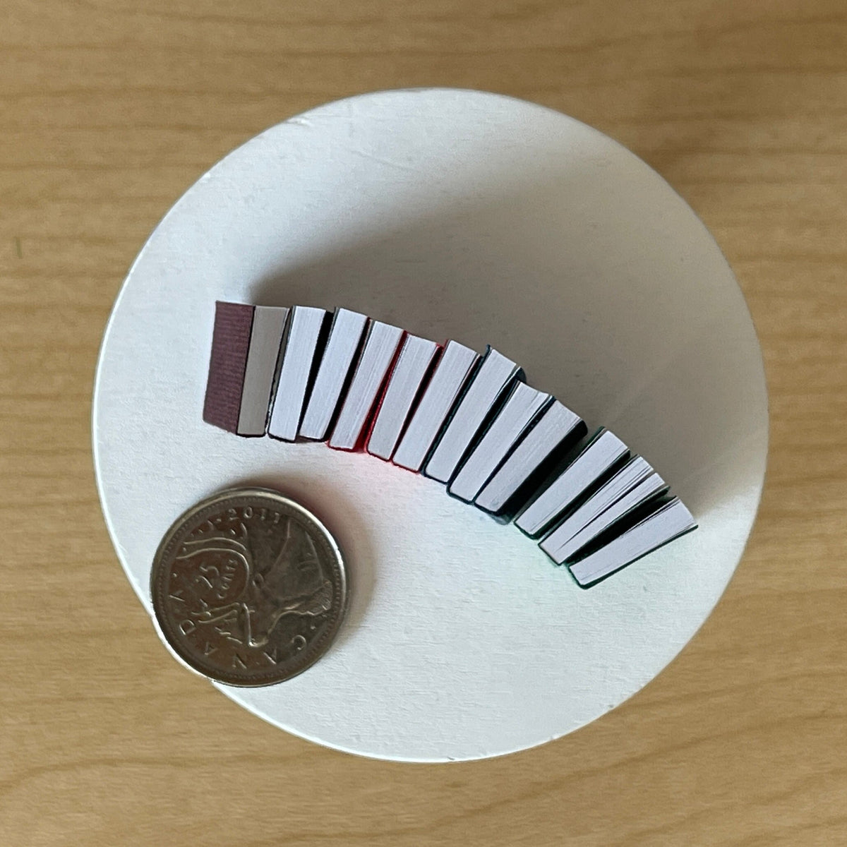 1:12 Scale Miniature Hardcover Books with Gold Edges, Set of 12, 9/16 inch tall, DIY Dollhouse Supply