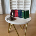 1:12 Scale Miniature Hardcover Books with Gold Edges, Set of 12, 9/16 inch tall, DIY Dollhouse Supply