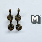 1:12 Scale Miniature Antique Bronze Dollhouse Wall Hooks, Set of 4
