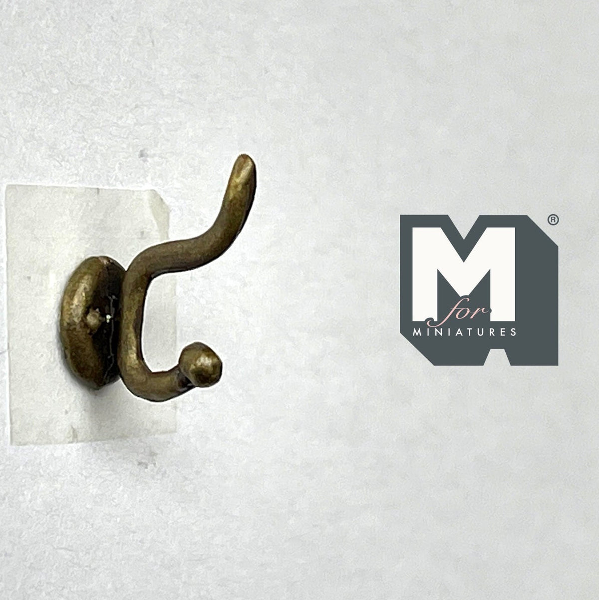 1:12 Scale Miniature Antique Bronze Dollhouse Wall Hooks, Set of 4