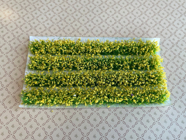 Miniature Hedges Bendable Lush Yellow Sticker Strip Landscape Scenery Set of 4 - SC28