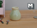 1:12 Scale Miniature Ceramic Round Vase with Short Neck, 1-1/16 inch tall, DIY Dollhouse Supply (pale celadon green)