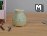Dollhouse Supplies Fairy Garden Ceramic Vase 1:12 Scale Miniature Flower Pot Planter 1-1/16 inch tall (green) - B102 H020