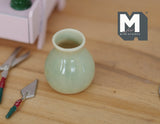 Dollhouse Supplies Fairy Garden Ceramic Vase 1:12 Scale Miniature Flower Pot Planter 1-1/16 inch tall (green) - B102 H020