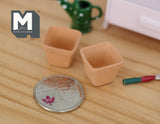 1:12 Dollhouse Miniature Clay Pottery Planter, flower pot set  of 2 - B082