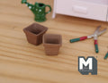 1:12 Dollhouse Miniature Clay Pottery Planter, flower pot set  of 2 - B082