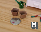 1:12 Dollhouse Miniature Clay Pottery Planter, flower pot set  of 2 - B082