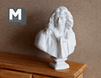 Buste baroque miniature à l'échelle 1:12, perruque bouclée, 7 cm de hauteur, accessoire pour maison de poupée DIY (blanc)