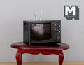1:12 Scale Miniature Retro Television with Antenna, 1-5/16 inch tall, DIY Dollhouse Supply (black)