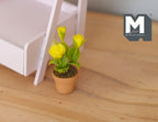 1:12 Miniature Clay Rose Planter Pot , Miniature Potted Flowers , Dollhouse Potted Flowers , Dollhouse Flowers , Miniature Flowers - H032