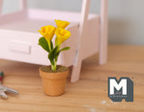 1:12 Miniature Clay Planter Pot , Miniature Potted Flowers , Dollhouse Potted Flowers , Dollhouse Flowers , Miniature Flowers - F087