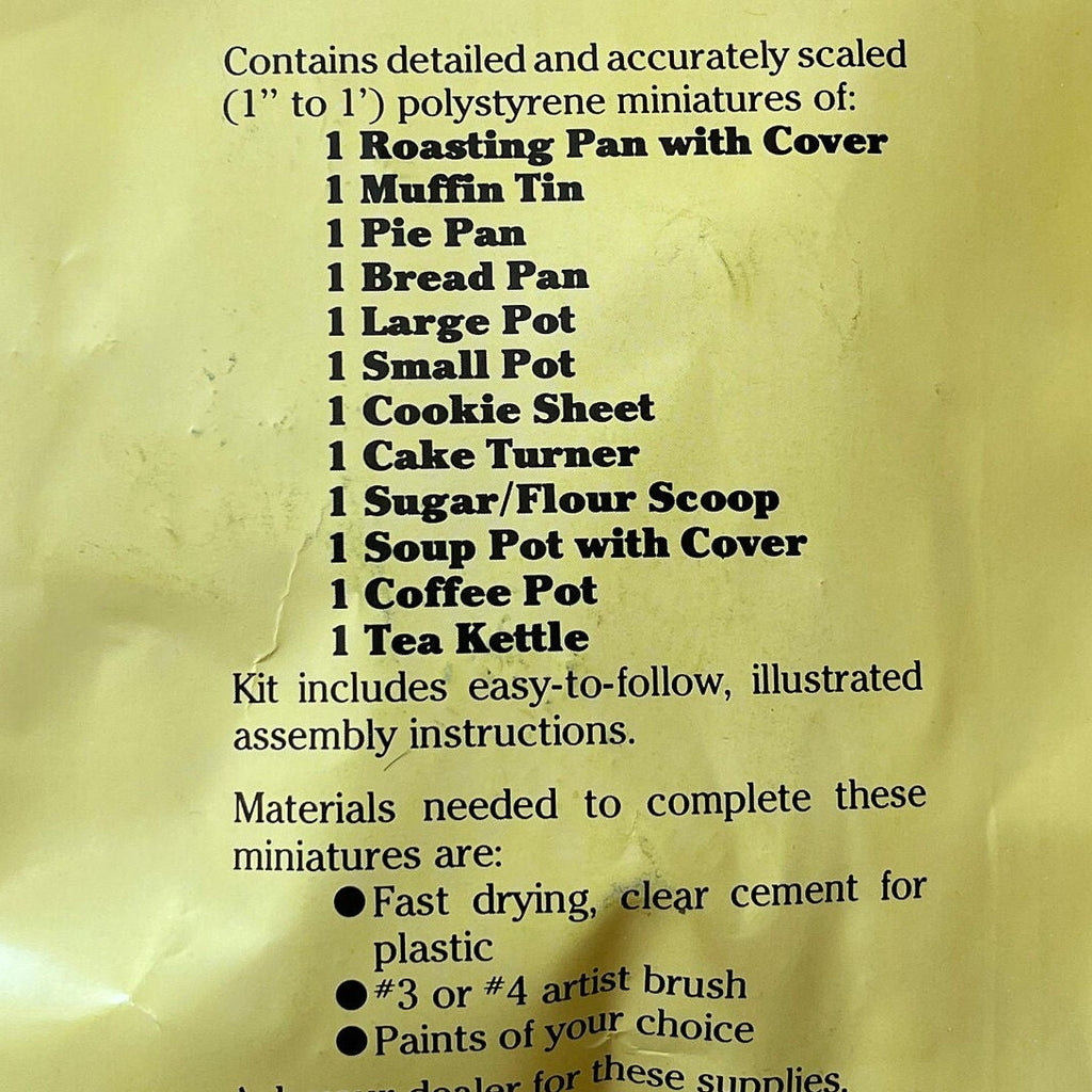 1:12 Scale Miniature Cookware Kit, 12 Pieces, DIY Dollhouse Supply