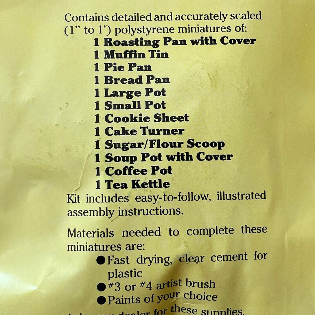1:12 Scale Miniature Cookware Kit, 12 Pieces, DIY Dollhouse Supply