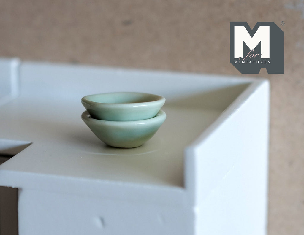 Dollhouse Supplies Miniature ceramic Bowl set of 2 (small) - A039